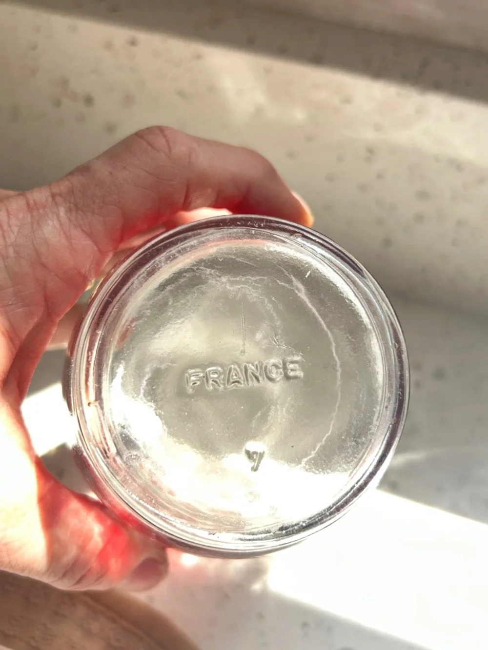 Vintage French Cranberry Etched Glass Cordial Decanter